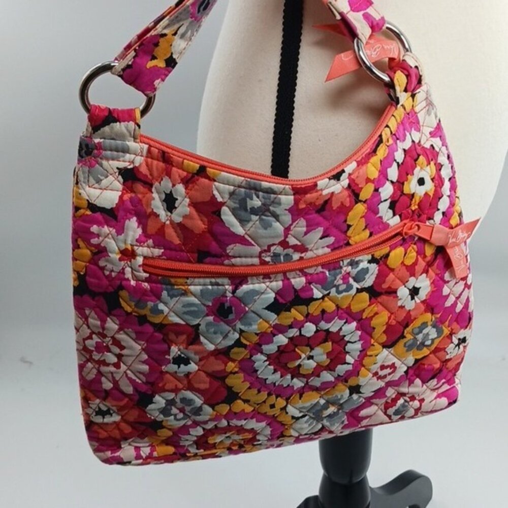 Vera Bradley Purse Pink Orange Floral Crossbody Bag Adjustable Strap - Picture 3 of 6